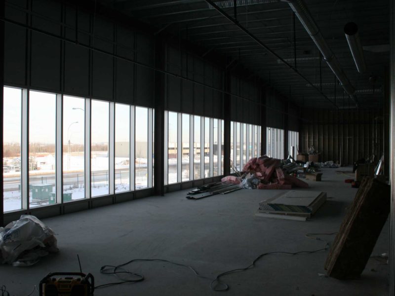 Commercial Steel Buildings for Armor Alloys Office. 240x100 Gray Steel Building located in Edmonto Alberta, Canada