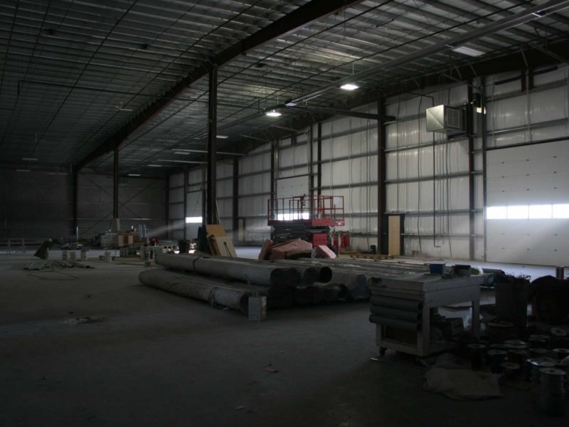 Commercial Steel Buildings for Armor Alloys Office. 240x100 Gray Steel Building located in Edmonto Alberta, Canada