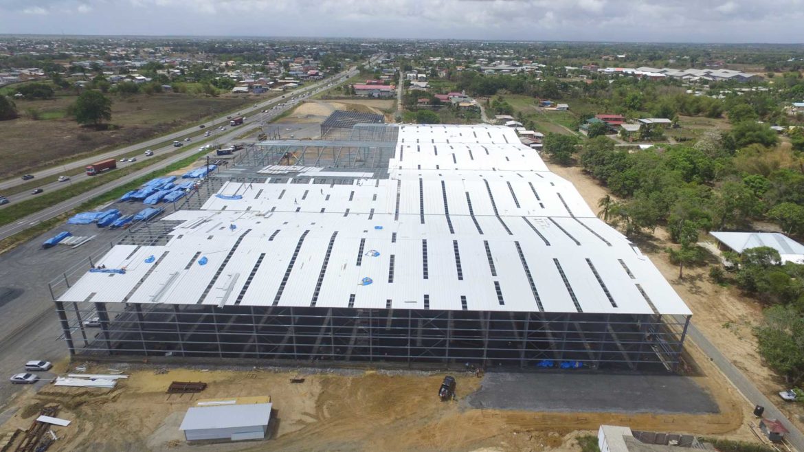 Prefab Warehouse, 629x387 Unicomer industrial prefabricated multistory steel building warehouse, office building and distribution center located in Freeport, Trinidad