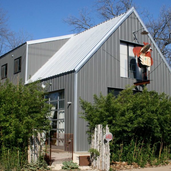 Gray Residential Workshop Steel Building. 30x48 located in Austin,TX.