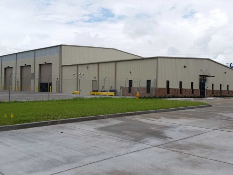 Beige 85x210 Industrial Steel Warehouse located in Corpus Christie, Texas