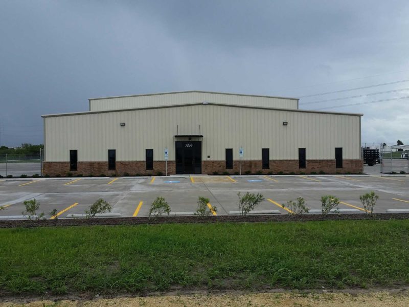 Beige 85x210 Industrial Steel Warehouse located in Corpus Christie, Texas