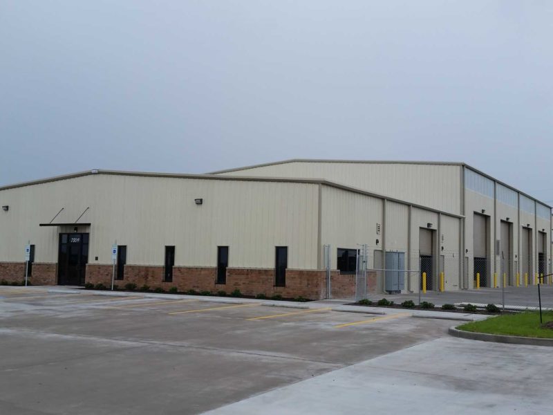 Beige 85x210 Industrial Steel Warehouse located in Corpus Christie, Texas