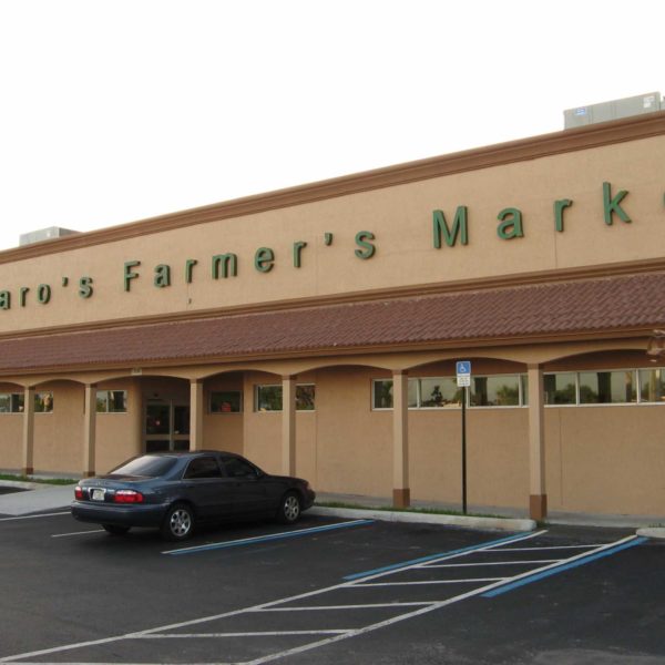 44x317 Brown Supermarket Steel Building located in Pompano Beach, Florida