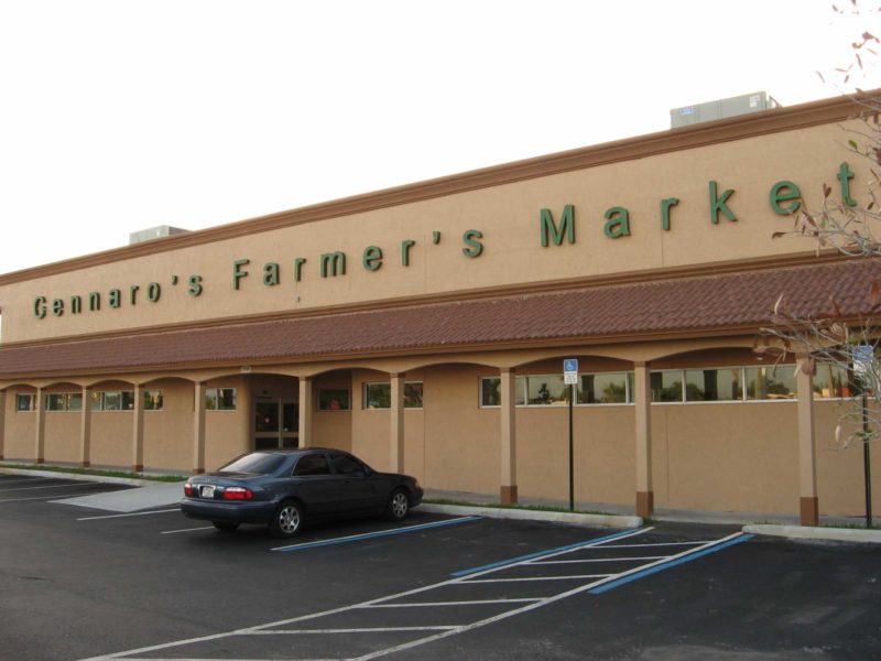 44x317 Brown Supermarket Steel Building located in Pompano Beach, Florida