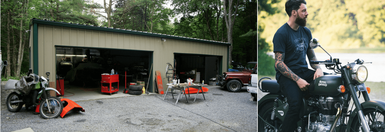 Workshop two car garage, steel building garage