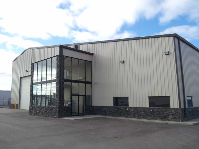 Gray 51x200 Commercial Steel Building located in Saskatoon, Saskatchewan, Canada