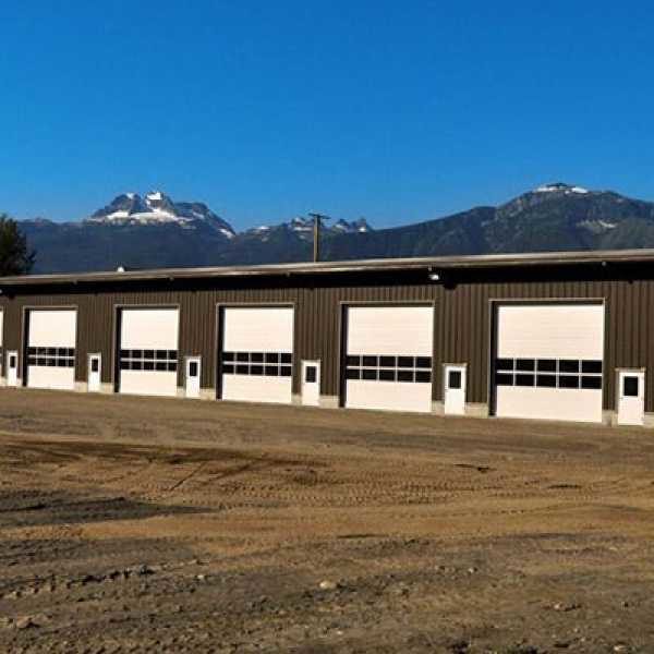 50x270 Brown Commercial Steel Building located in Revelstoke British Colombia, Canada