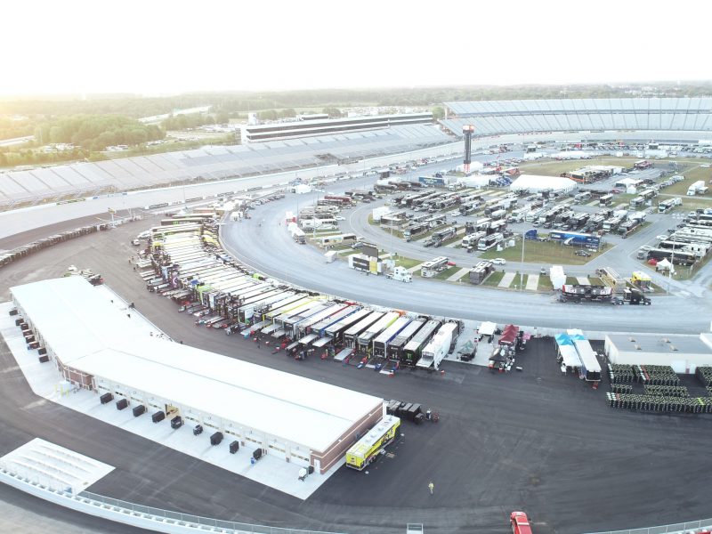 Allied Steel Buildings 400‘ x 60‘ x 14‘ garage kit for Dover International Speedway’s new NASCAR Cup Series