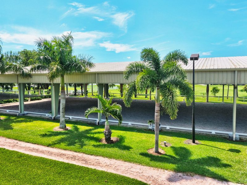 Loxahatchee, Florida, 80 x 200 covered Equestrian riding area design