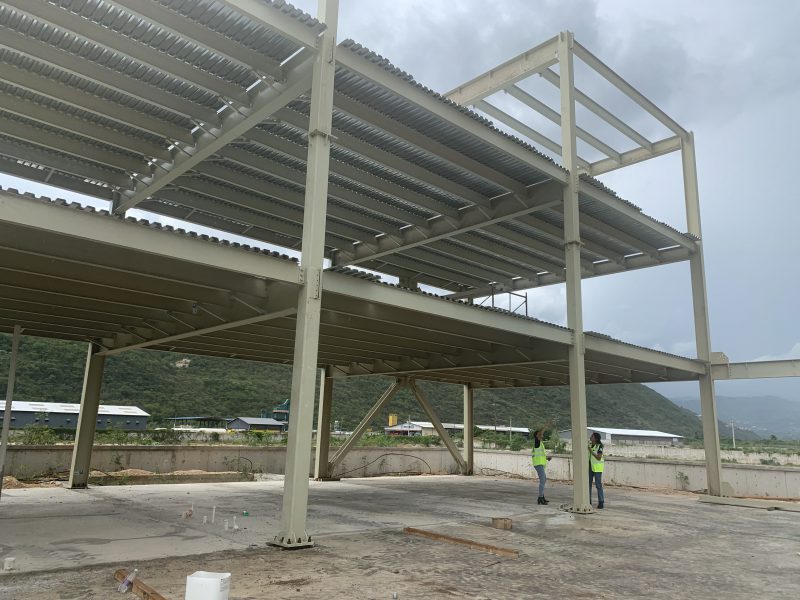 94x126x41 commercial pre-engineered multistory steel office building in Jamaica