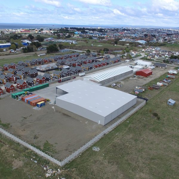 Metal building kits for brewery storage located in Punta Arenas, Chile