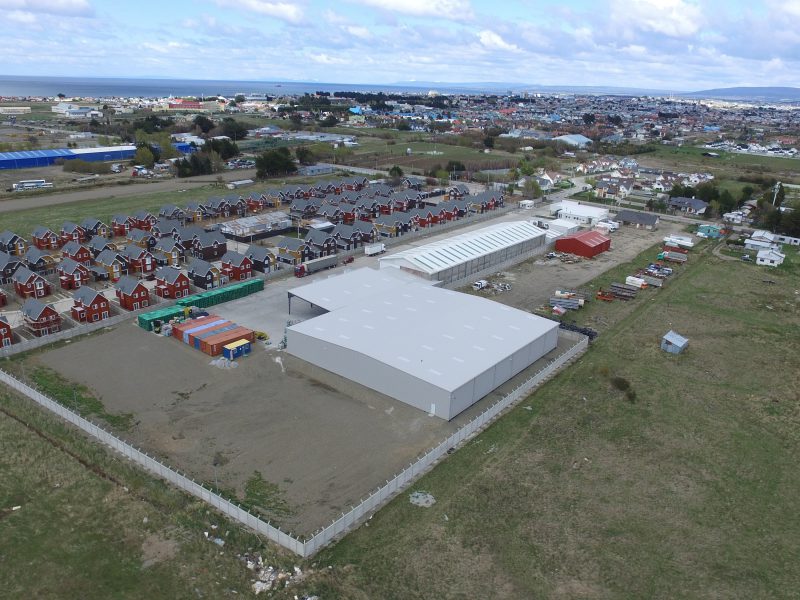 Metal building kits for brewery storage located in Punta Arenas, Chile
