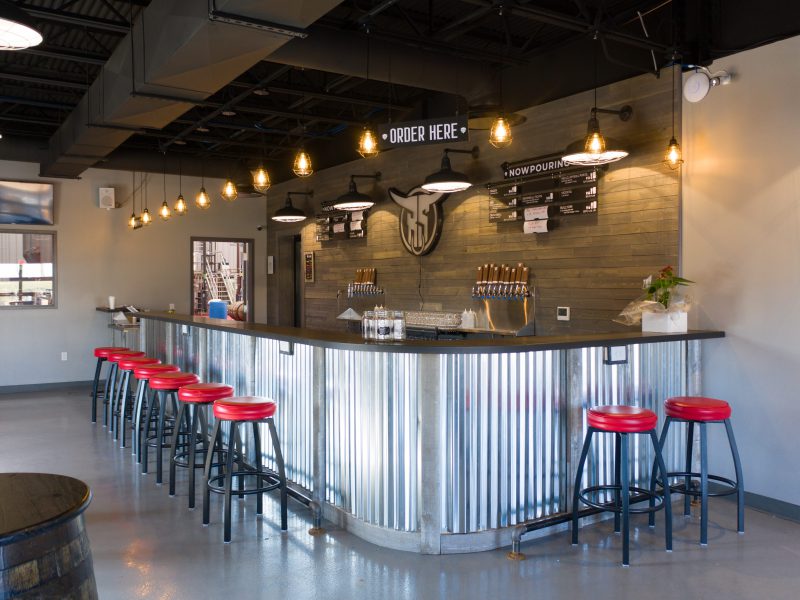 A bar inside the craft beer brewery in New Jersey