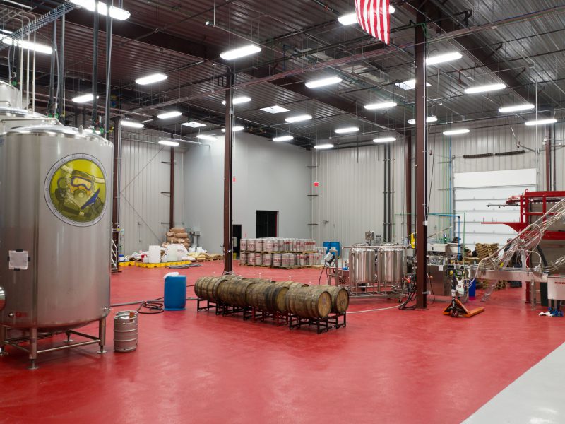 Steel Brewery, Inside a 14,000 square foot craft beer brewery production steel building