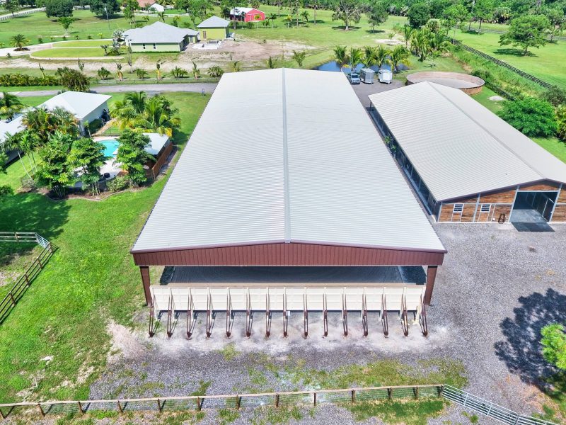 Allied Steel Buildings covered riding arena with equestrian in mind