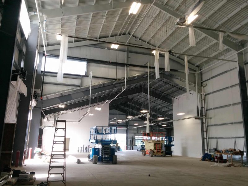 Interior of Puente Construction Enterprises industrial hangar in Dover