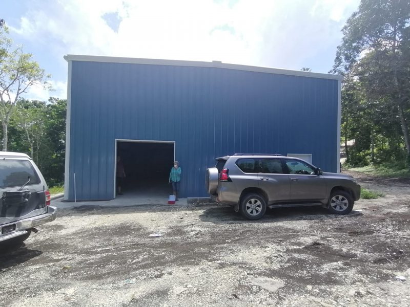 Cobalt blue office steel building for non-profit