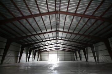 Steel building interior