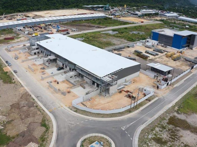 Steel Building Construction Aerial View