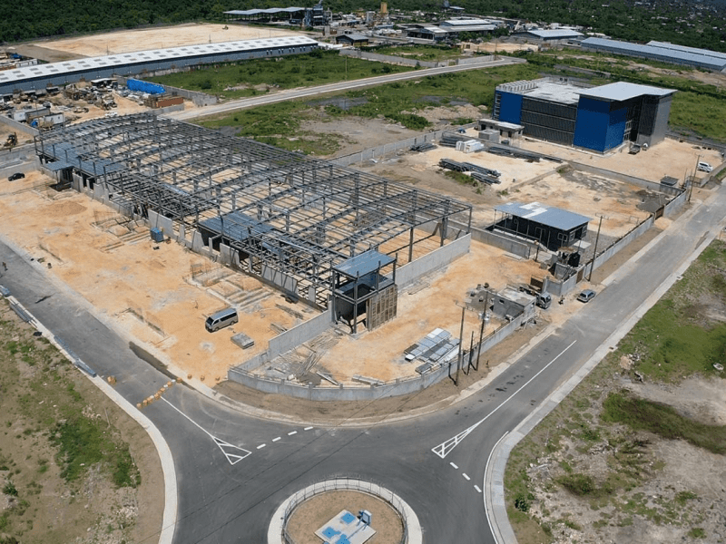 Steel Building Construction Aerial