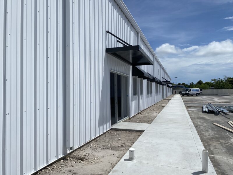 Private jet hangar, steel building…