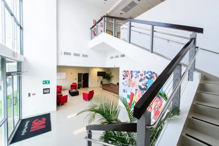 interior of commercial steel office building